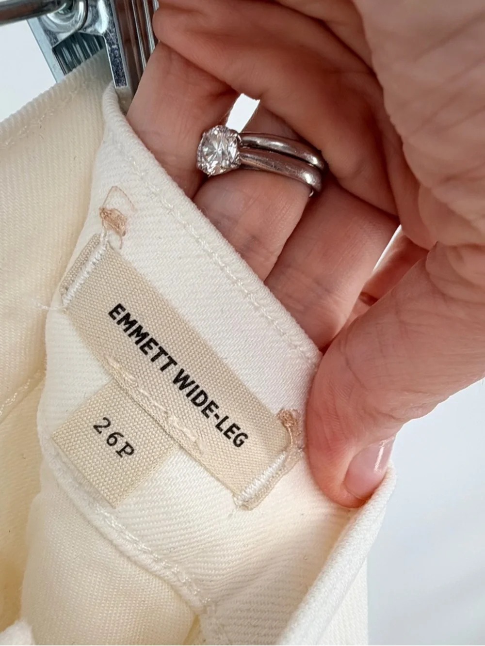 NWOT Madewell Emmett Wide-Leg Cream Cropped Straight Jeans in Canvas - Picture 5 of 6